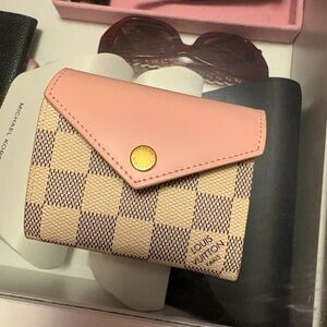 Pink & Beige Damier Mini Wallet
